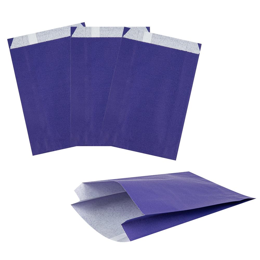 restaurantware Bag Tek Purple Paper French Fry / Snack Bag - 4 1/4" x 1 1/2" x 6 1/4" - 100 count box restaurantware Bag Tek Purple Paper French Fry / Snack Bag - 4 1/4" x 1 1/2" x 6 1/4" - 100 count box