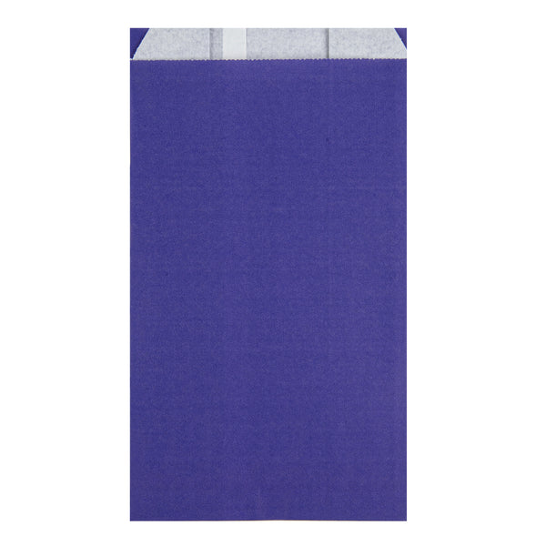 Restaurantware Bag Tek Purple Paper French Fry / Snack Bag - 5" X 3" X 8 3/4" - 100 Count Box