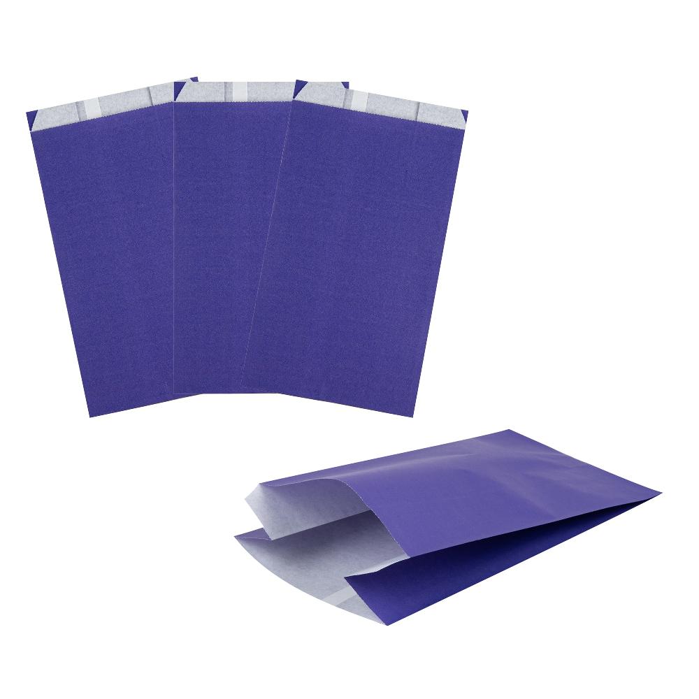 restaurantware Bag Tek Purple Paper French Fry / Snack Bag - 5" x 3" x 8 3/4" - 100 count box restaurantware Bag Tek Purple Paper French Fry / Snack Bag - 5" x 3" x 8 3/4" - 100 count box