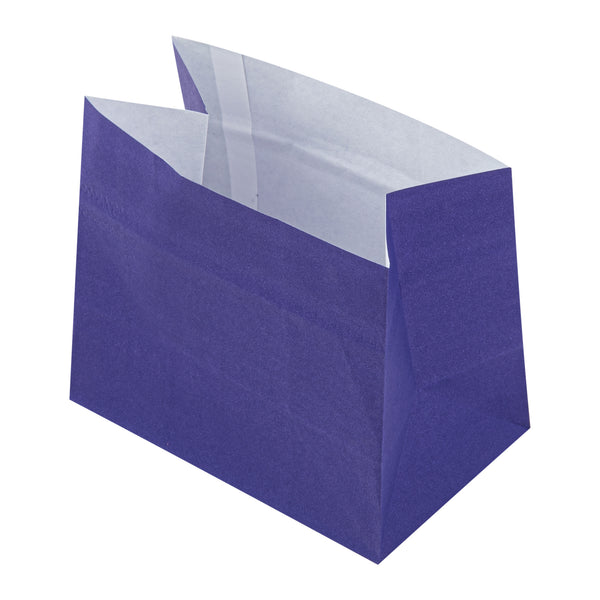 Restaurantware Bag Tek Purple Paper Large Snack Bag - 4 1/4" X 2 1/2" X 3 3/4" - 100 Count Box