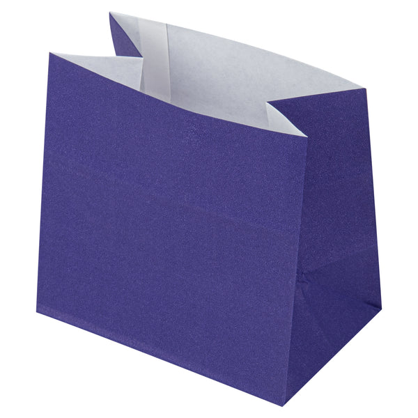 Restaurantware Bag Tek Purple Paper Small Snack Bag - 3 3/4" X 2 1/4" X 3 3/4" - 100 Count Box