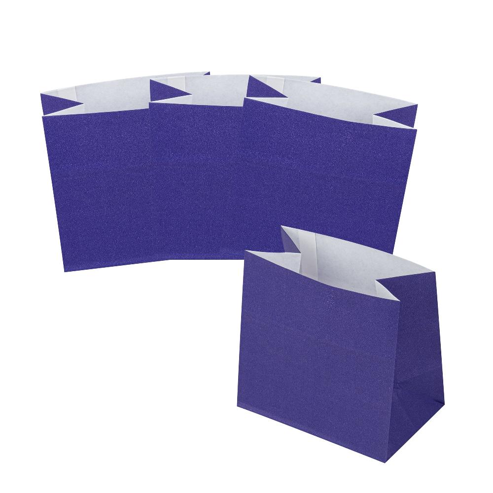 restaurantware Bag Tek Purple Paper Small Snack Bag - 3 3/4" x 2 1/4" x 3 3/4" - 100 count box