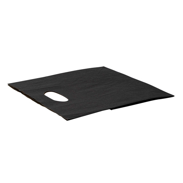 Restaurantware Bag Tek Rectangle Black Paper Take Out Bag - With Handles - 11" X 7" X 11" - 100 Count Box