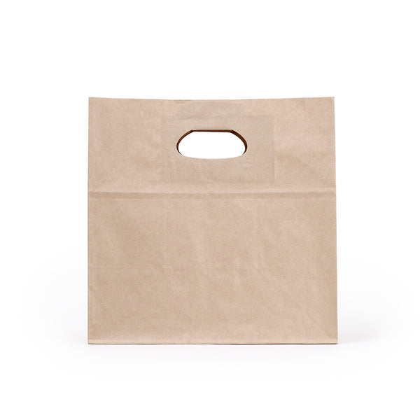 Restaurantware Bag Tek Rectangle Kraft Paper Take Out Bag - With Handles - 11" X 7" X 11" - 100 Count Box
