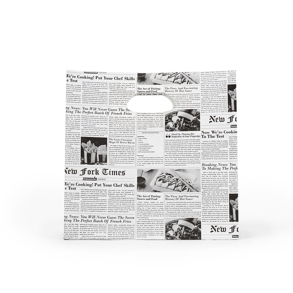 Restaurantware Bag Tek Rectangle Newsprint Paper Take Out Bag - With Handles - 11" X 7" X 11" - 100 Count Box