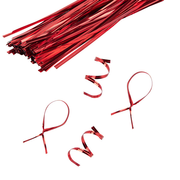 Restaurantware Bag Tek Red Metallic Twist Tie / Bag Tie - 6" - 500 Count Box