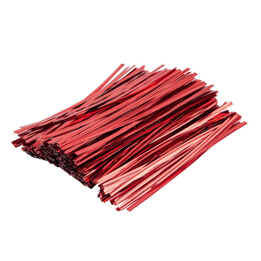 restaurantware Bag Tek Red Metallic Twist Tie / Bag Tie - 6" - 500 count box