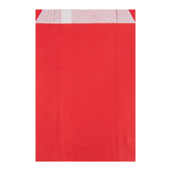Restaurantware Bag Tek Red Paper French Fry / Snack Bag - 4 1/4" X 1 1/2" X 6 1/4" - 100 Count Box