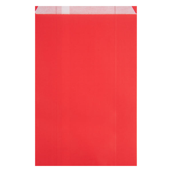 Restaurantware Bag Tek Red Paper French Fry / Snack Bag - 7" X 3" X 11" - 100 Count Box