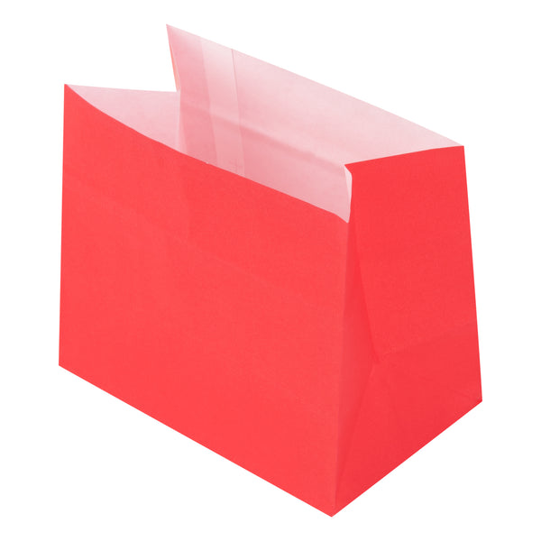Restaurantware Bag Tek Red Paper Large Snack Bag - 4 1/4" X 2 1/2" X 3 3/4" - 100 Count Box