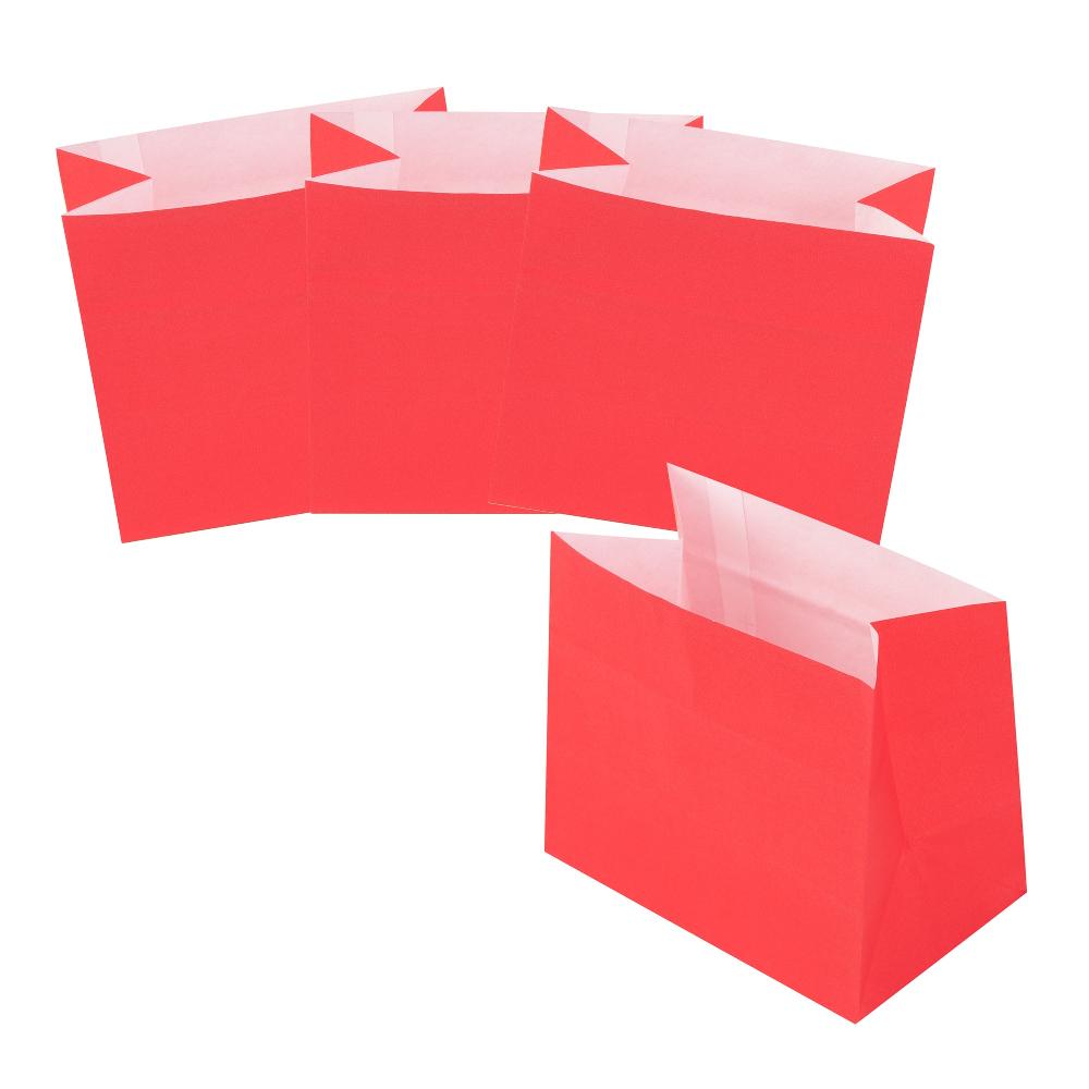 restaurantware Bag Tek Red Paper Large Snack Bag - 4 1/4" x 2 1/2" x 3 3/4" - 100 count box