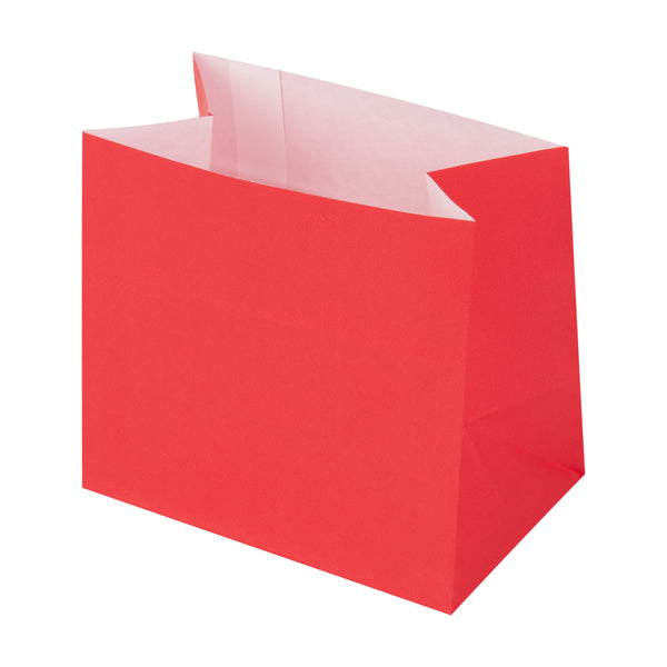 Restaurantware Bag Tek Red Paper Small Snack Bag - 3 3/4" X 2 1/4" X 3 3/4" - 100 Count Box