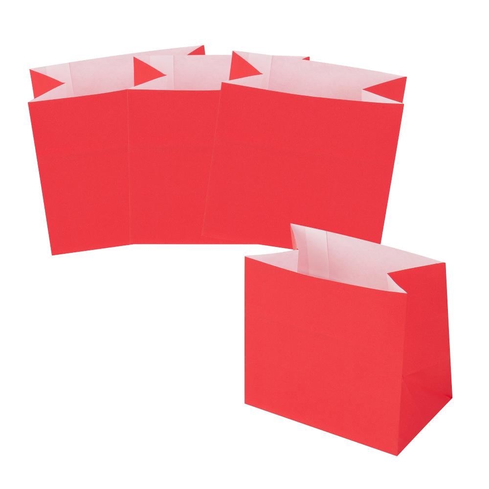 restaurantware Bag Tek Red Paper Small Snack Bag - 3 3/4" x 2 1/4" x 3 3/4" - 100 count box