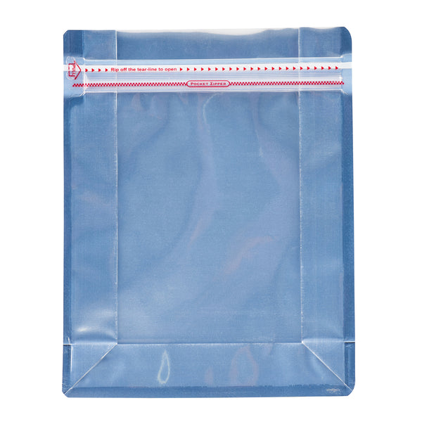 Restaurantware Bag Tek Red Plastic Large Snack Bag - Double Seal Rip Lock Heat Sealable - 9 1/2" X 7 1/2" X 2 3/4" - 100 Count Box