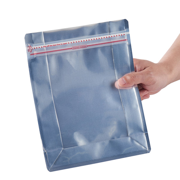 Restaurantware Bag Tek Red Plastic Large Snack Bag - Double Seal Rip Lock Heat Sealable - 9 1/2" X 7 1/2" X 2 3/4" - 100 Count Box