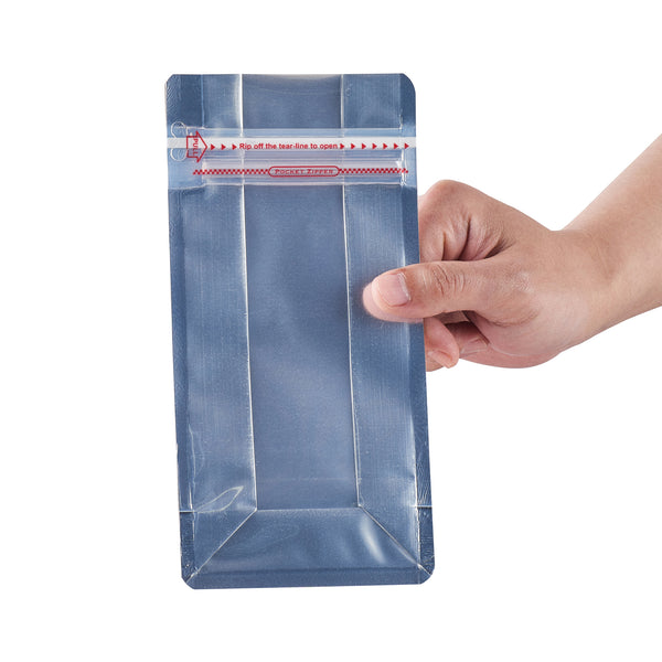 Restaurantware Bag Tek Red Plastic Small Snack Bag - Double Seal Rip Lock Heat Sealable - 8" X 4" X 2 1/2" - 100 Count Box
