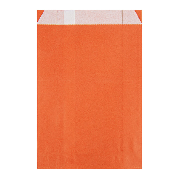 Restaurantware Bag Tek Tangerine Orange Paper French Fry / Snack Bag - 4 1/4" X 1 1/2" X 6 1/4" - 100 Count Box