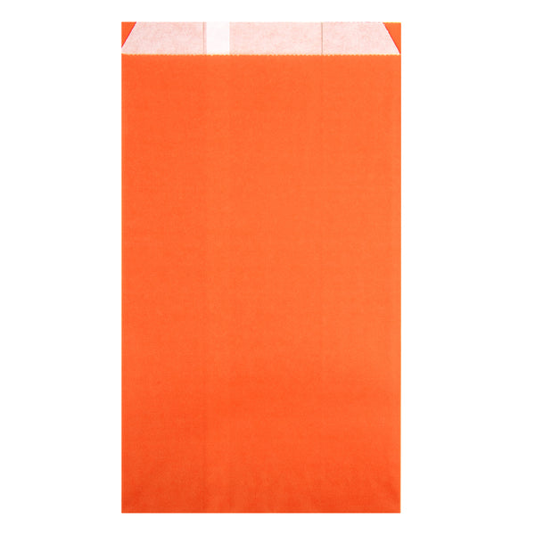 Restaurantware Bag Tek Tangerine Orange Paper French Fry / Snack Bag - 5" X 3" X 8 3/4" - 100 Count Box