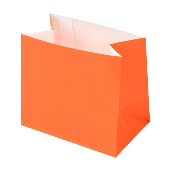 Restaurantware Bag Tek Tangerine Orange Paper Small Snack Bag - 3 3/4" X 2 1/4" X 3 3/4" - 100 Count Box