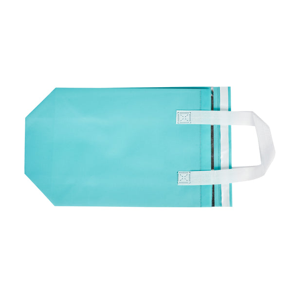 Restaurantware Bag Tek Teal Insulated Take Out Bag - Tamper-Evident - 8 1/4" X 4 1/4" X 10 3/4" - 100 Count Box