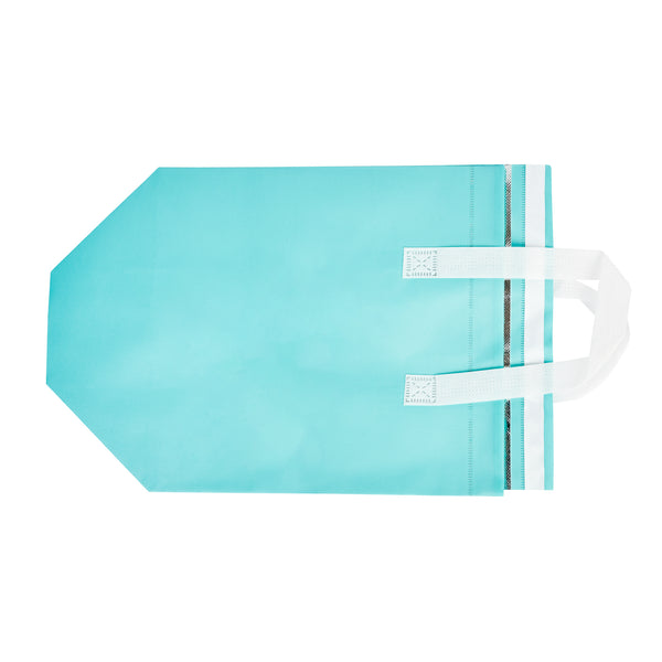 Restaurantware Bag Tek Teal Insulated Take Out Bag - Tamper-Evident - 10 1/4" X 6 3/4" X 11" - 100 Count Box