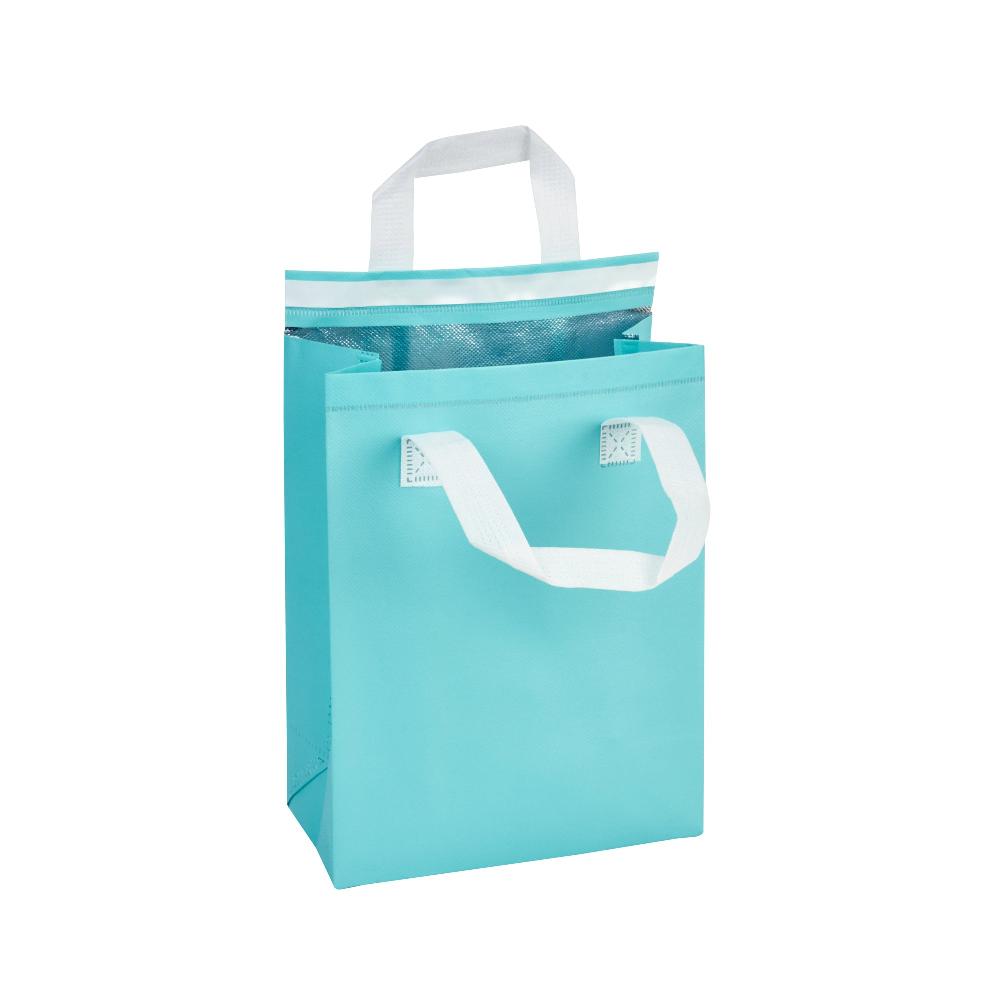 restaurantware Bag Tek Teal Insulated Take Out Bag - Tamper-Evident - 8 1/4" x 4 1/4" x 10 3/4" - 100 count box