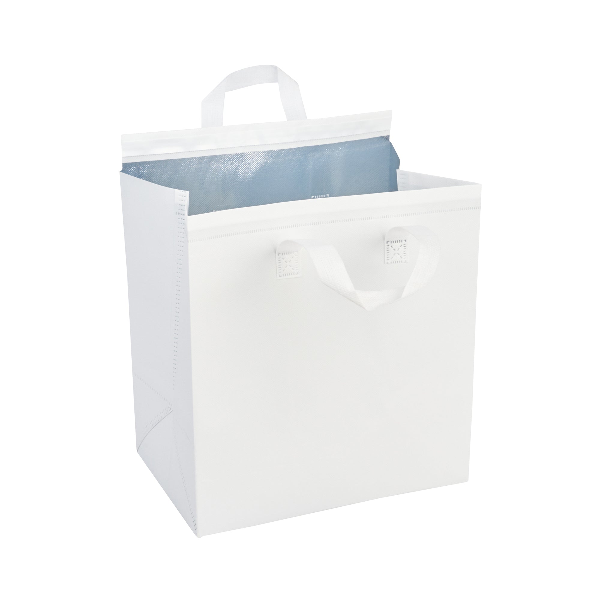 restaurantware Bag Tek White Insulated Take Out Bag - Tamper-Evident - 11 3/4" x 7 3/4" x 12 1/2" - 100 count box