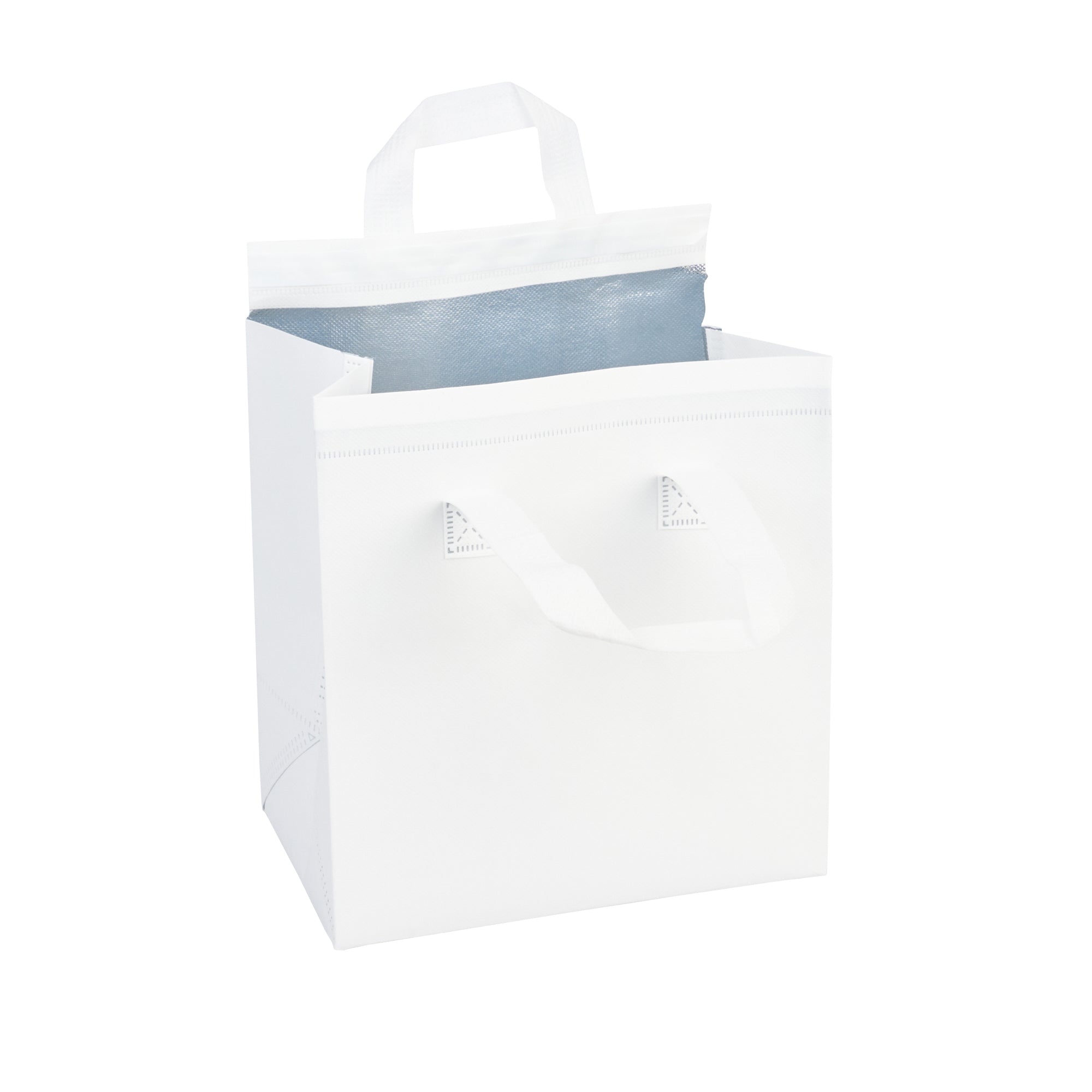 restaurantware Bag Tek White Insulated Take Out Bag - Tamper-Evident - 9 1/2" x 6" x 10 1/4" - 100 count box