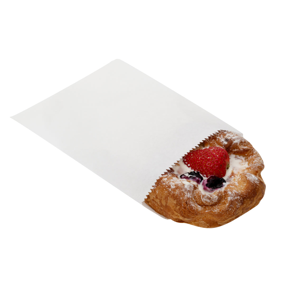 restaurantware Bag Tek White Paper Bag - 7" x 5" - 100 count box