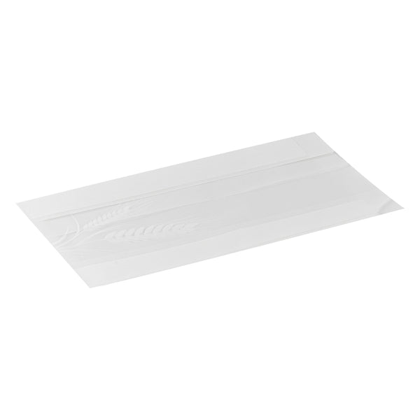 Restaurantware Bag Tek White Paper Bread Bag - Micro-Perforated Greaseproof Wheat Pattern - 4 1/2" X 2 1/2" X 8 1/2" - 100 Count Box