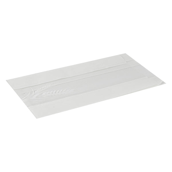 Restaurantware Bag Tek White Paper Bread Bag - Micro-Perforated Greaseproof Wheat Pattern - 6" X 2 3/4" X 10" - 100 Count Box