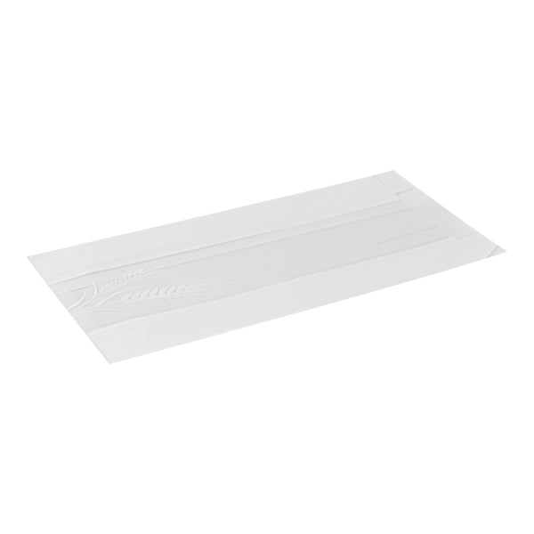 Restaurantware Bag Tek White Paper Bread Bag - Micro-Perforated Greaseproof Wheat Pattern - 5 3/4" X 2 3/4" X 11 1/2" - 100 Count Box