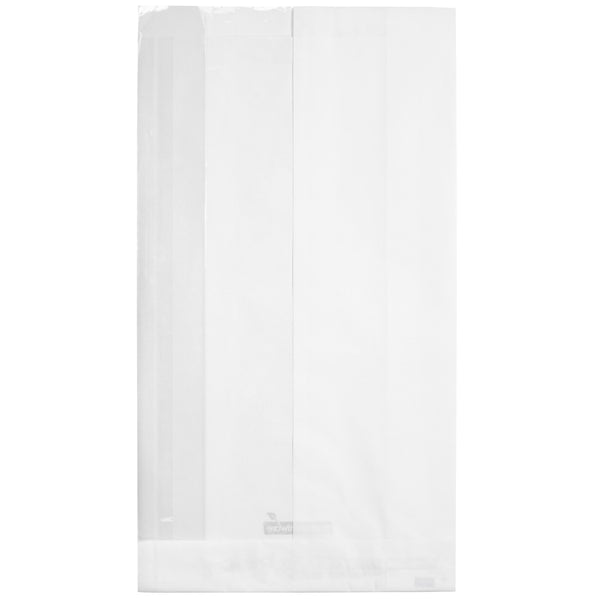 Restaurantware Bag Tek White Paper Large Bread Bag - Side Window - 6" X 2 3/4" X 11 1/2" - 100 Count Box