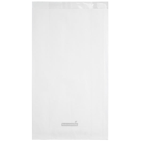 Restaurantware Bag Tek White Paper Large Bread Bag - Side Window - 6" X 2 3/4" X 11 1/2" - 100 Count Box