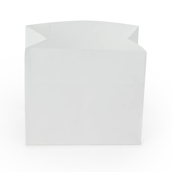 Restaurantware Bag Tek White Paper Large Snack Bag - 4 1/4" X 2 1/2" X 3 3/4" - 100 Count Box