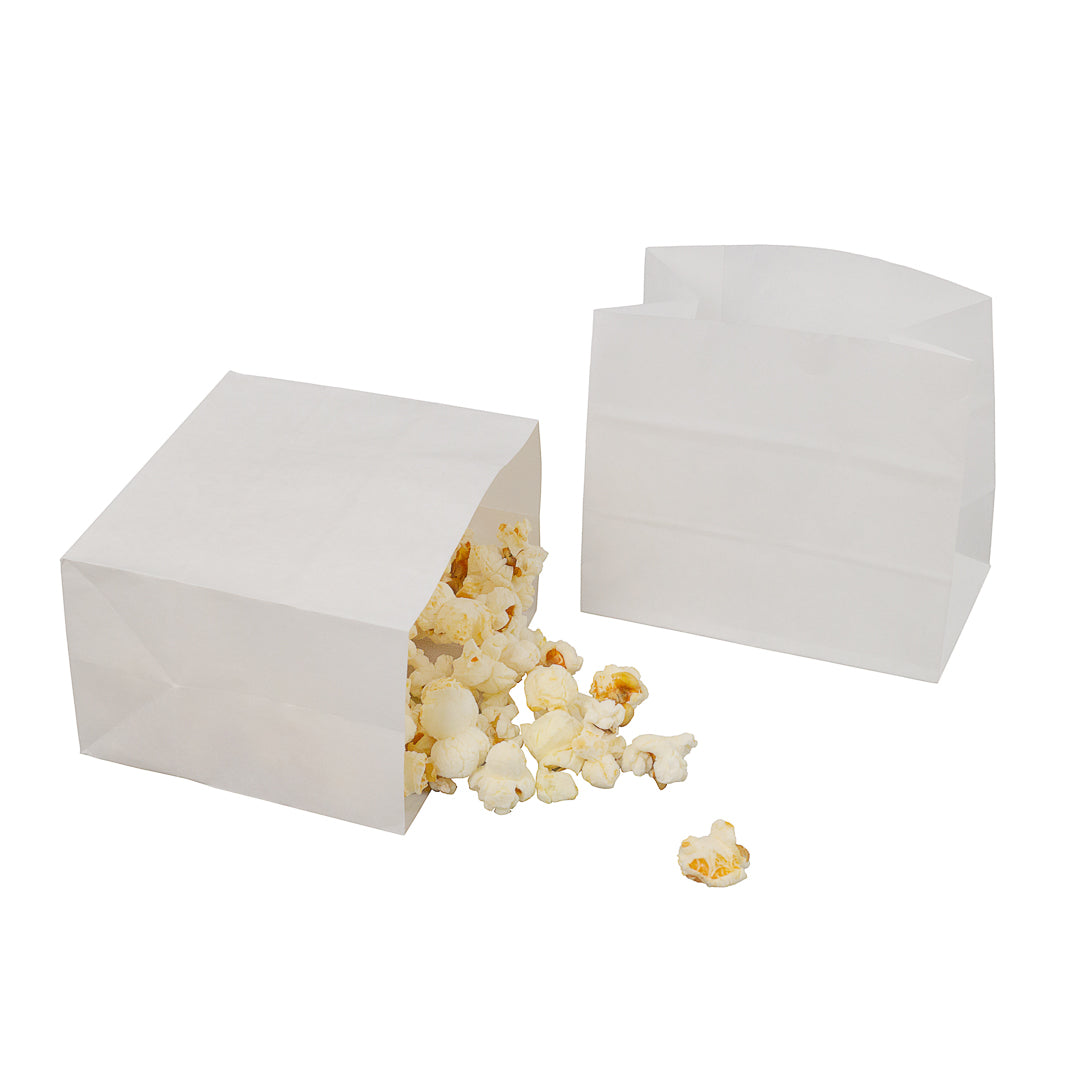 restaurantware Bag Tek White Paper Large Snack Bag - 4 1/4" x 2 1/2" x 3 3/4" - 100 count box