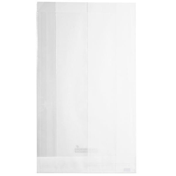 Restaurantware Bag Tek White Paper Medium Bread Bag - With Side Window - 6" X 2 1/2" X 10" - 100 Count Box