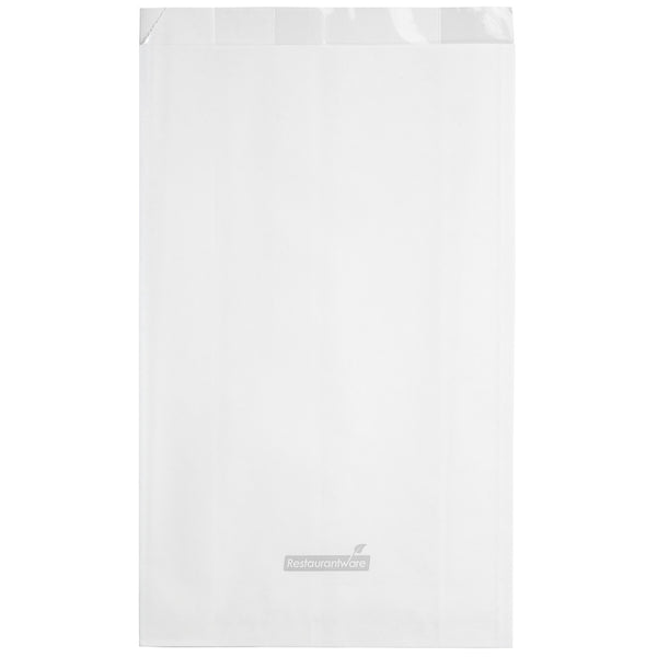 Restaurantware Bag Tek White Paper Medium Bread Bag - With Side Window - 6" X 2 1/2" X 10" - 100 Count Box
