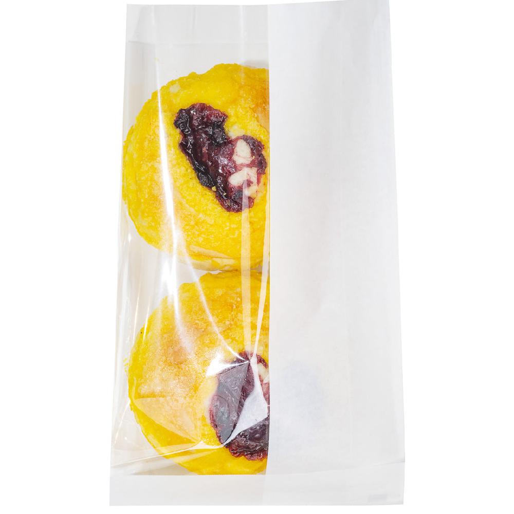 restaurantware Bag Tek White Paper Medium Bread Bag - with Side Window - 6" x 2 1/2" x 10" - 100 count box