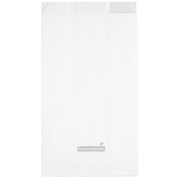 Restaurantware Bag Tek White Paper Small Bread Bag - With Side Window - 4 3/4" X 2 3/4" X 8 1/2" - 100 Count Box