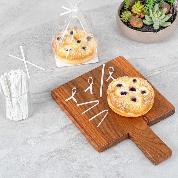 Restaurantware Bag Tek White Paper Twist Tie / Bag Tie - Laminated - 4" - 50000 Count Box
