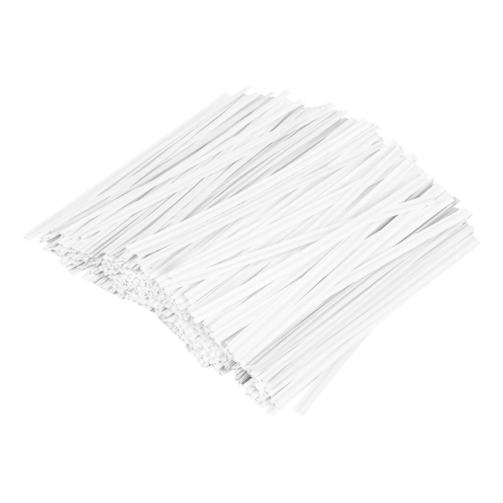 restaurantware Bag Tek White Paper Twist Tie / Bag Tie - Laminated - 4" - 50000 count box
