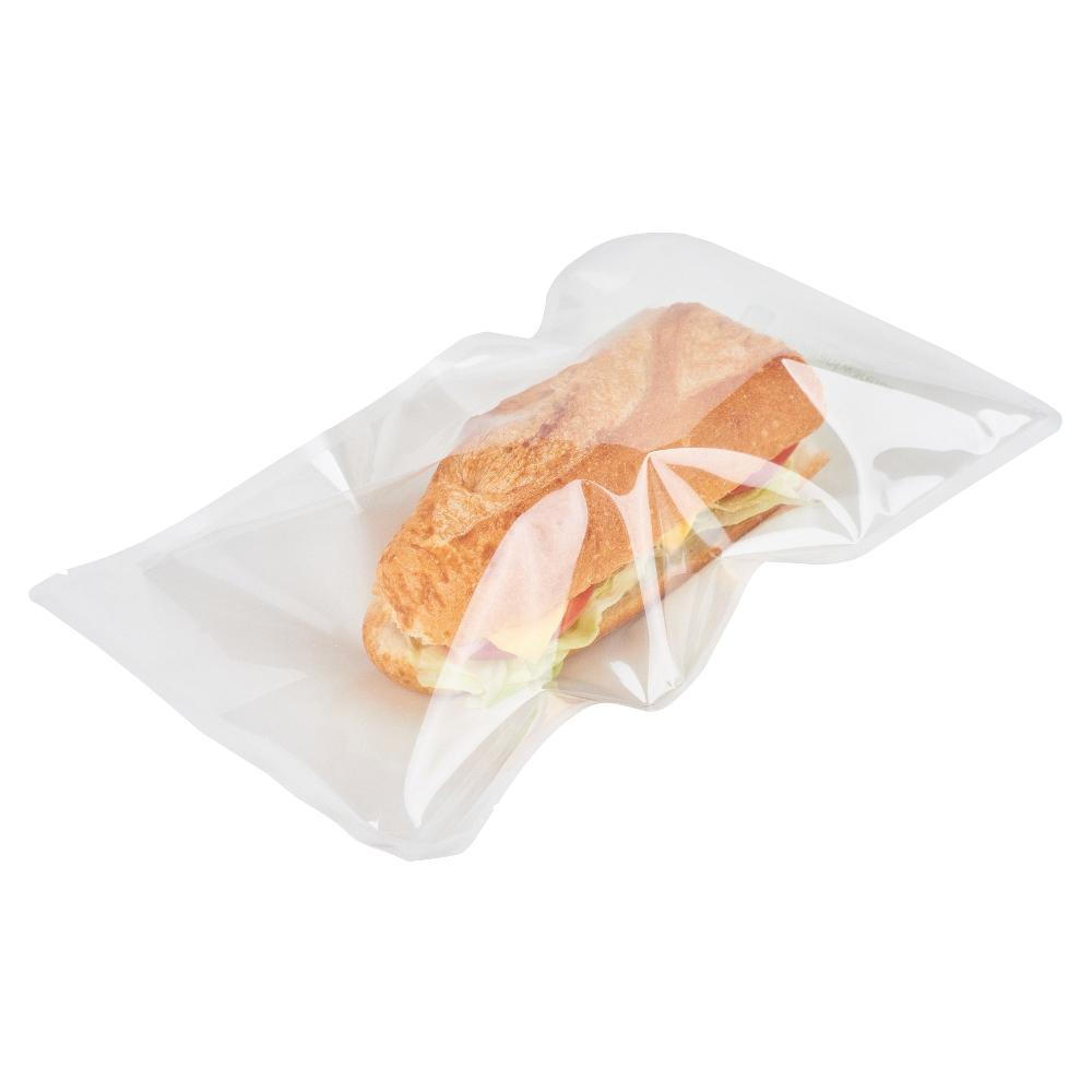 restaurantware Bag Tek White Plastic Large Sandwich and Snack Bag - Heat Sealable - 11 1/2" x 6 3/4" - 100 count box