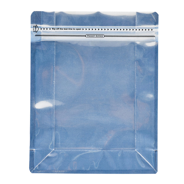 Restaurantware Bag Tek White Plastic Large Snack Bag - Double Seal Rip Lock Heat Sealable - 9 1/2" X 7 1/2" X 2 3/4" - 100 Count Box