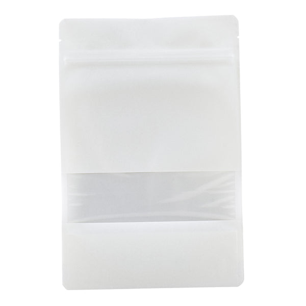 Restaurantware Bag Tek White Plastic Large Window Bag - Heat Sealable - 9" X 6" X 1 1/2" - 100 Count Box