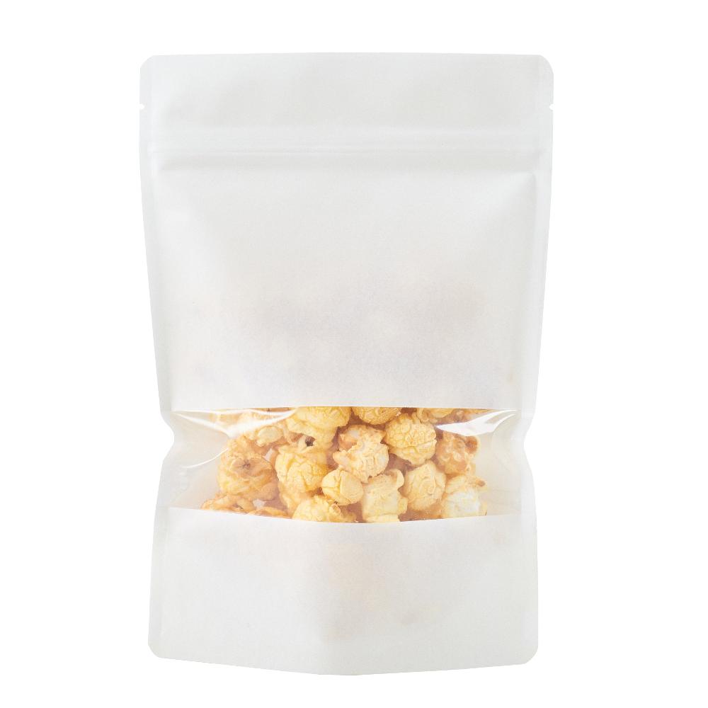 restaurantware Bag Tek White Plastic Large Window Bag - Heat Sealable - 9" x 6" x 1 1/2" - 100 count box