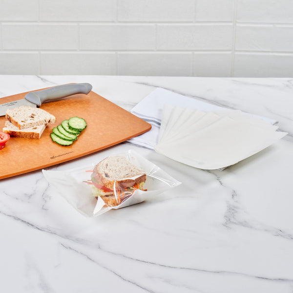 Restaurantware Bag Tek White Plastic Medium Sandwich And Snack Bag - Heat Sealable - 8 3/4" X 6 1/2" - 100 Count Box