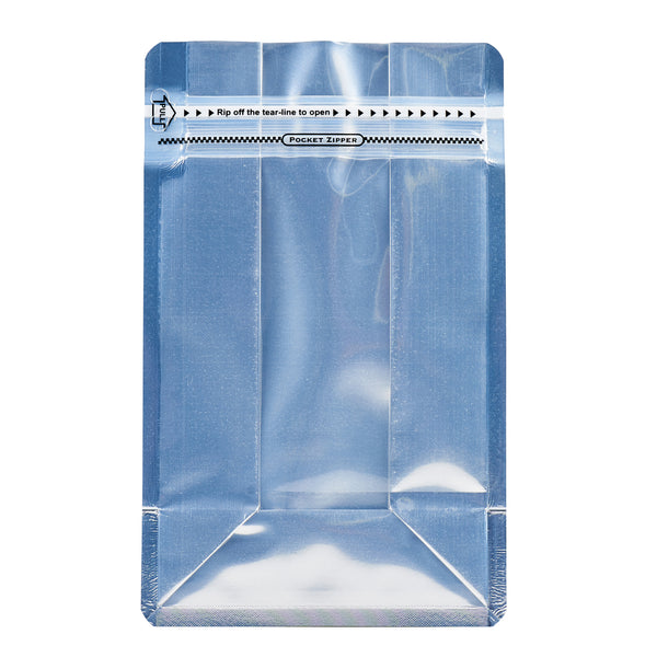 Restaurantware Bag Tek White Plastic Medium Snack Bag - Double Seal Rip Lock Heat Sealable - 8" X 5" X 3 1/4" - 100 Count Box