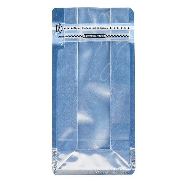 Restaurantware Bag Tek White Plastic Small Snack Bag - Double Seal Rip Lock Heat Sealable - 8" X 4" X 2 1/2" - 100 Count Box