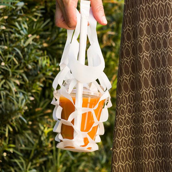 Restaurantware Bag Tek White Small Net Take Out Bag - 7 3/4" X 7 3/4" - 100 Count Box